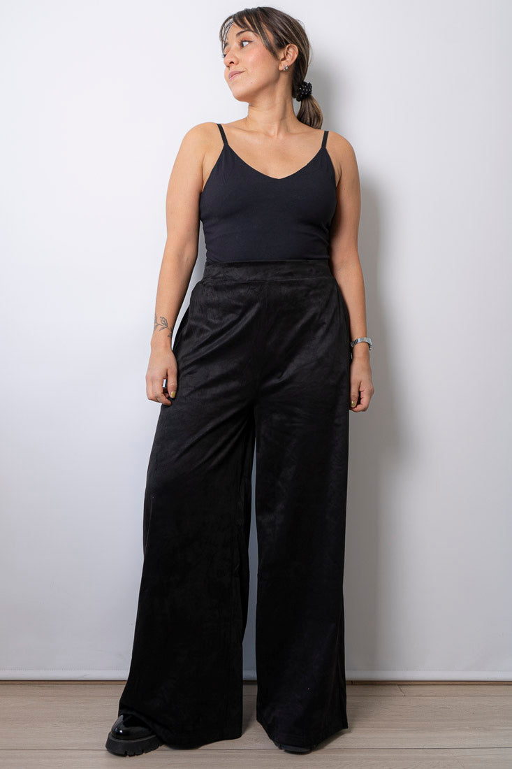Pantalon Palazo Gamuza - Negro