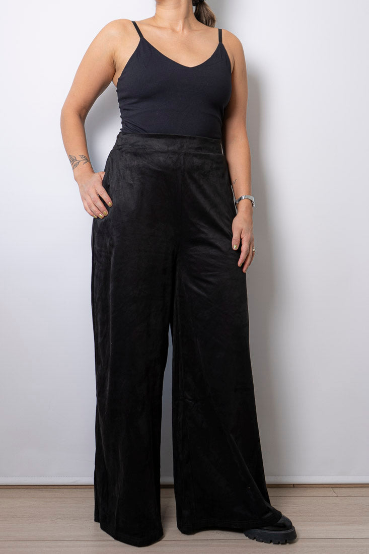 Pantalon Palazo Gamuza - Negro