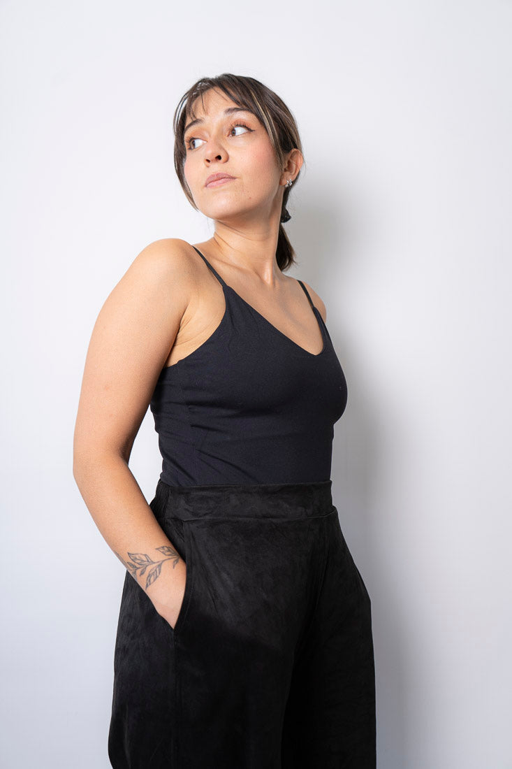 Pantalon Palazo Gamuza - Negro