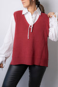 Sweater sin mangas Mika - Burdeo