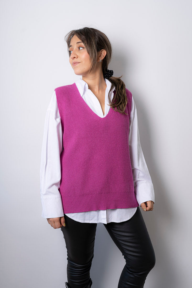 Sweater sin mangas Mika - Magenta