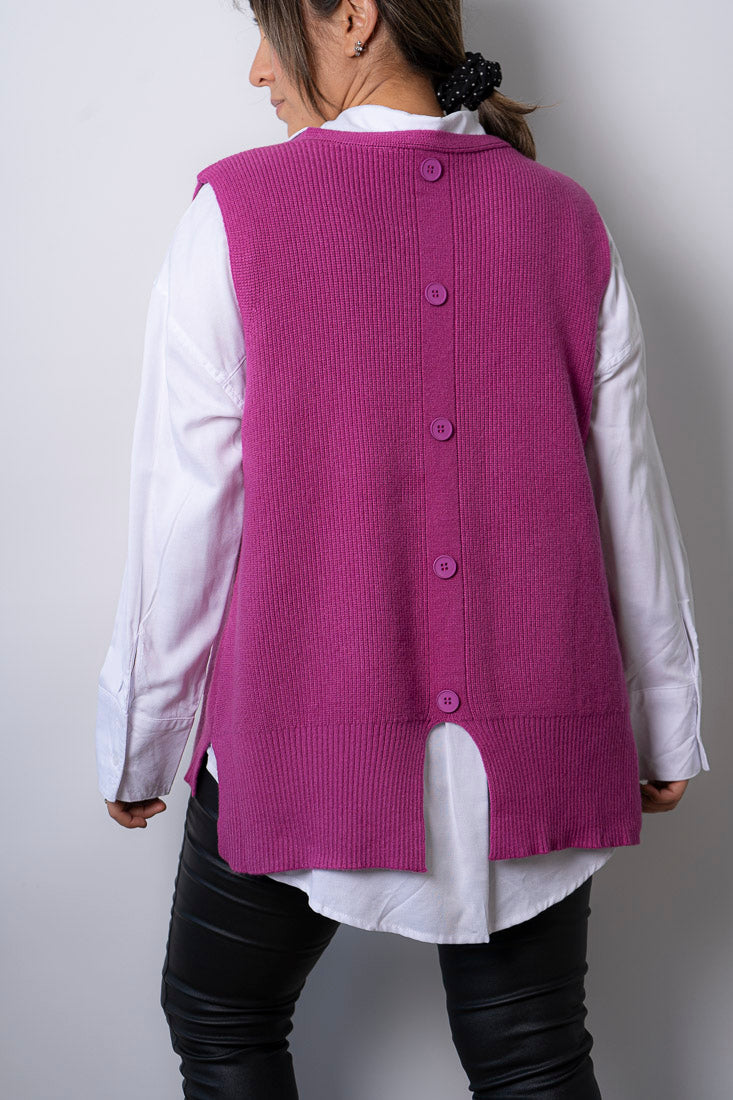 Sweater sin mangas Mika - Magenta