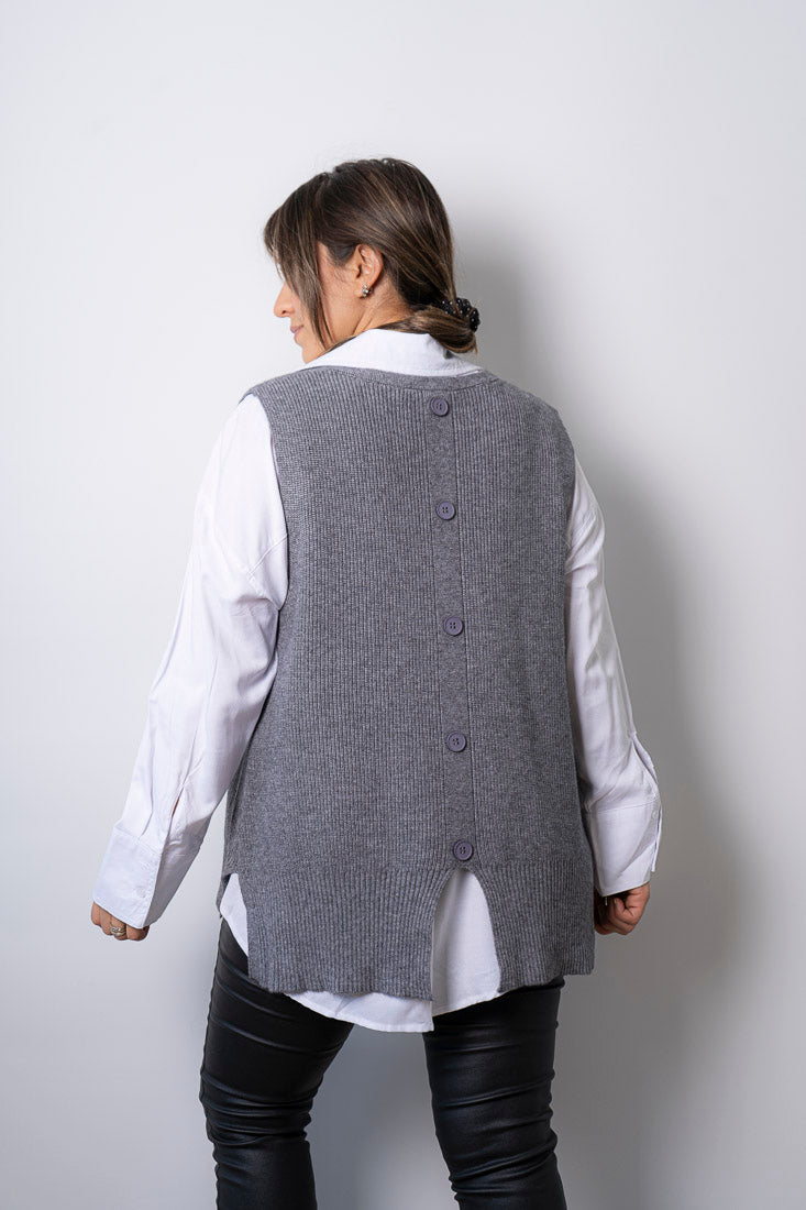 Sweater sin mangas Mika - Gris