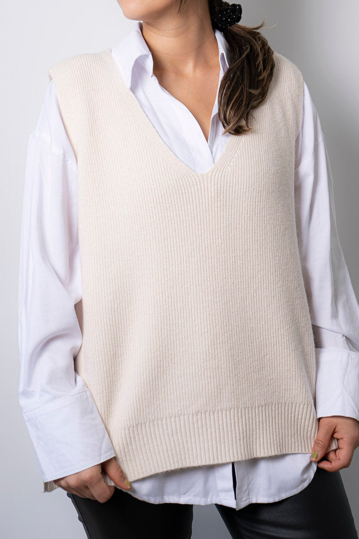 Sweater sin mangas Mika - Crema
