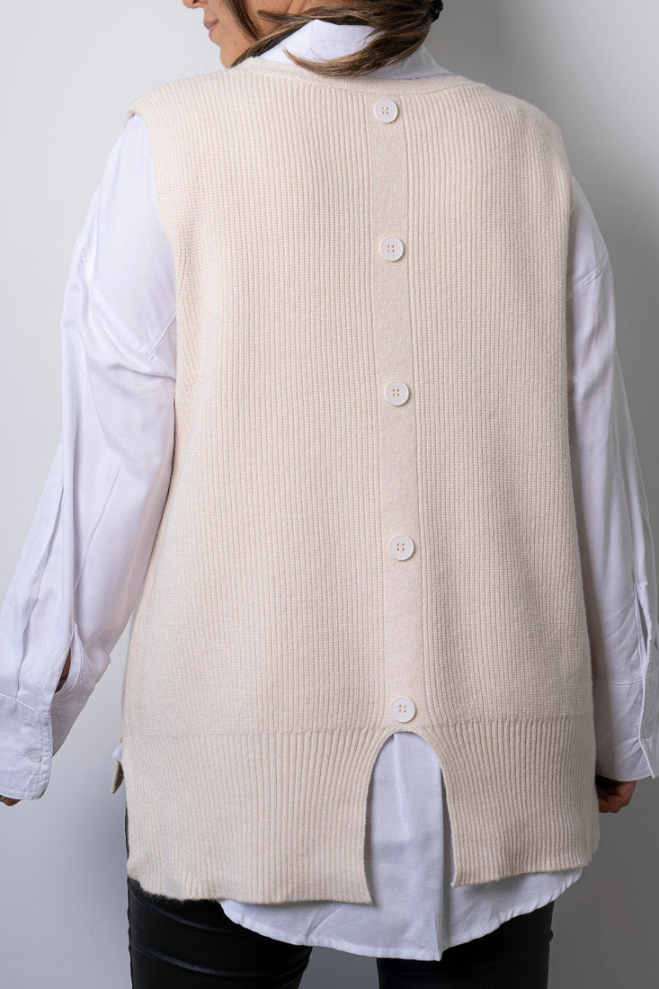 Sweater sin mangas Mika - Crema
