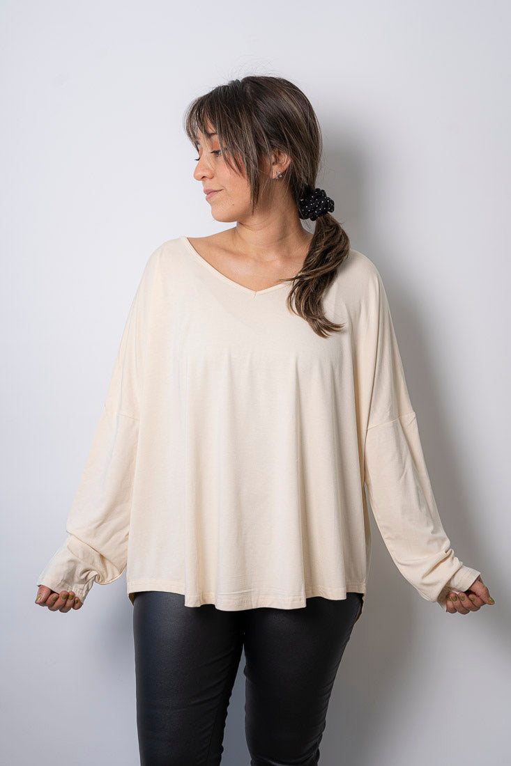 Polera algodón - Milan - Crema