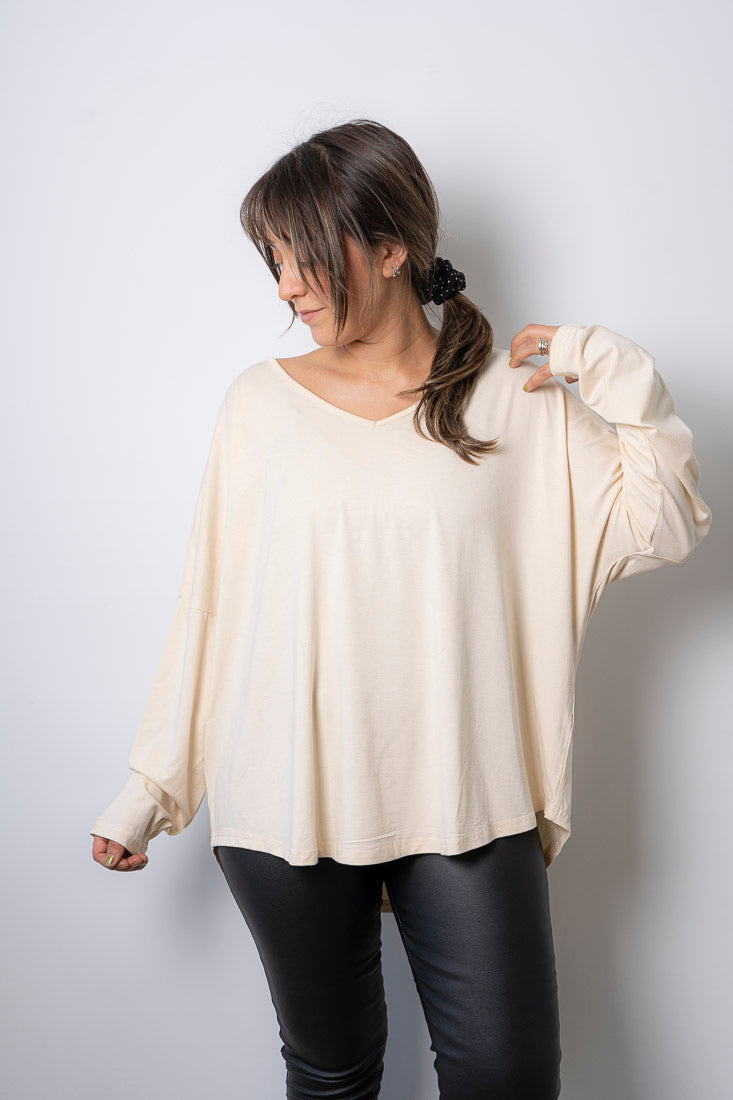 Polera algodón - Milan - Crema