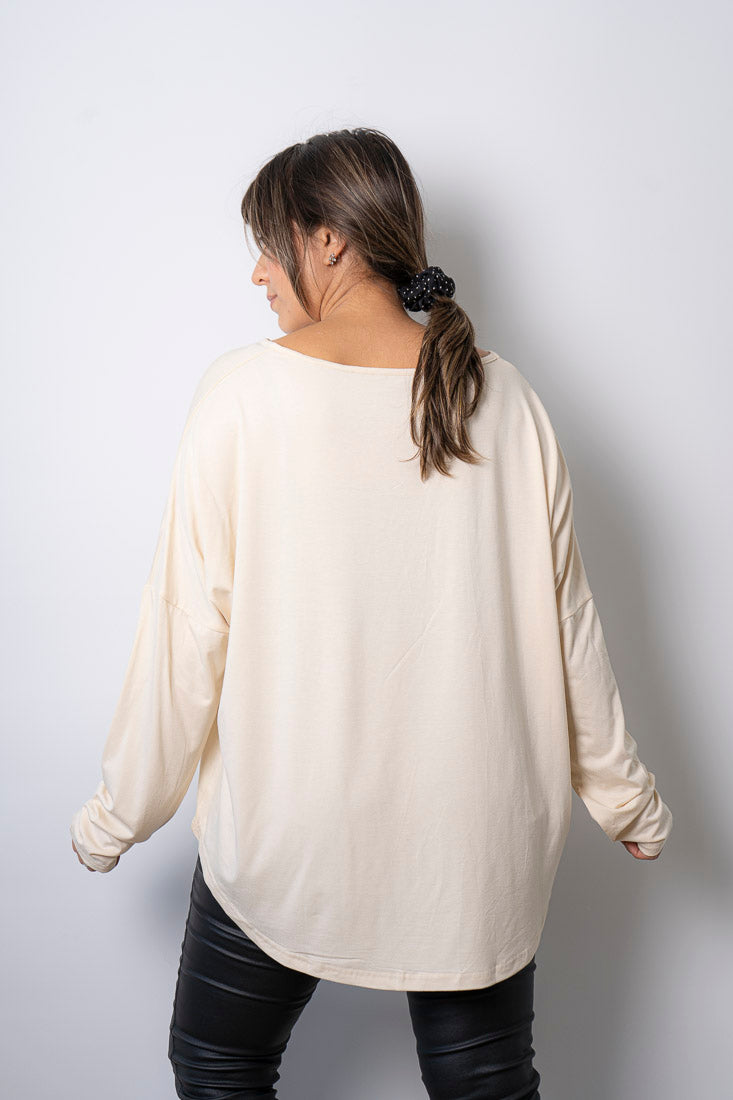 Polera algodón - Milan - Crema