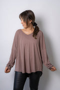 Polera Milan - algodon - Cafe