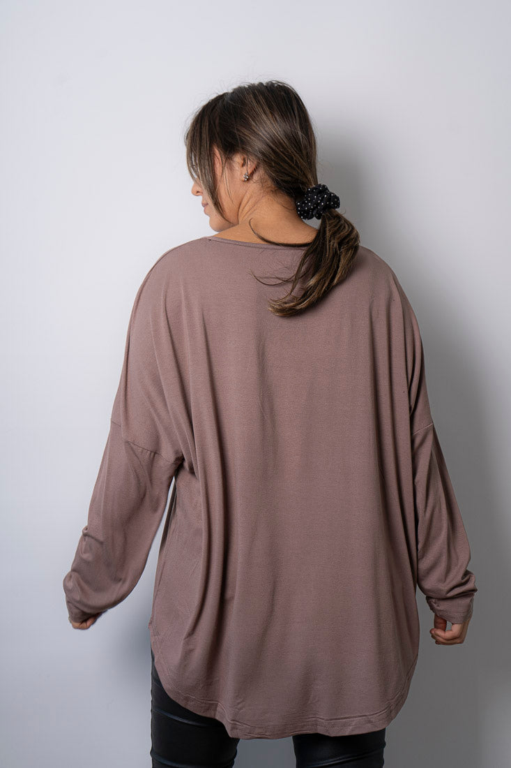 Polera Milan - algodon - Cafe