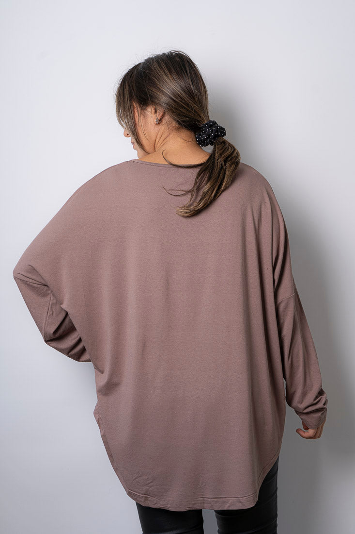 Polera Milan - algodon - Cafe
