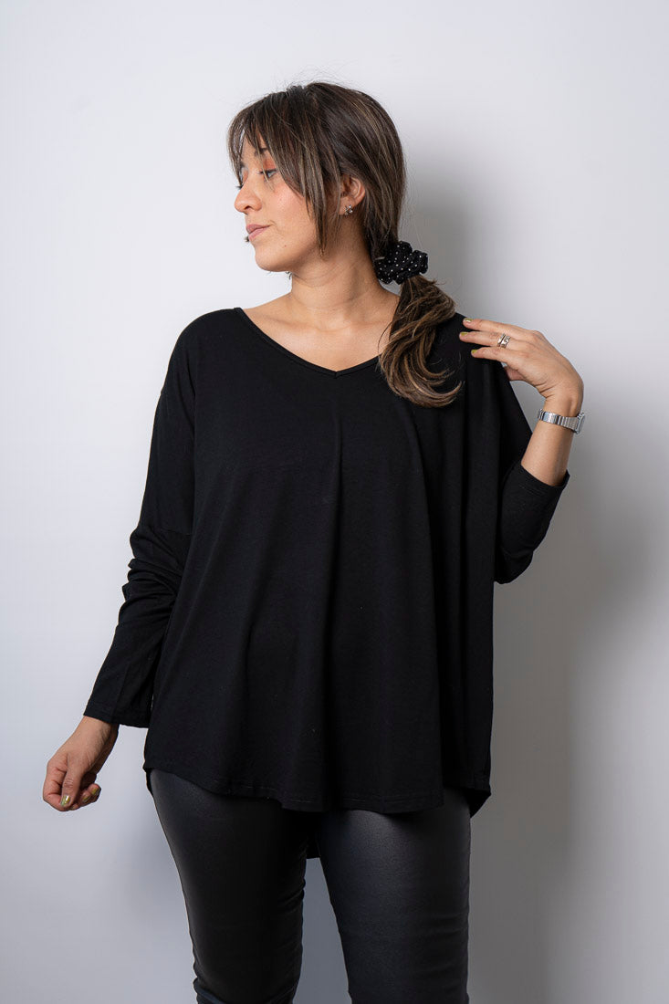 Polera Milan - algodon- Negro