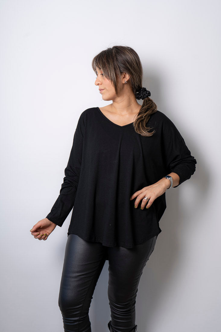 Polera Milan - algodon- Negro