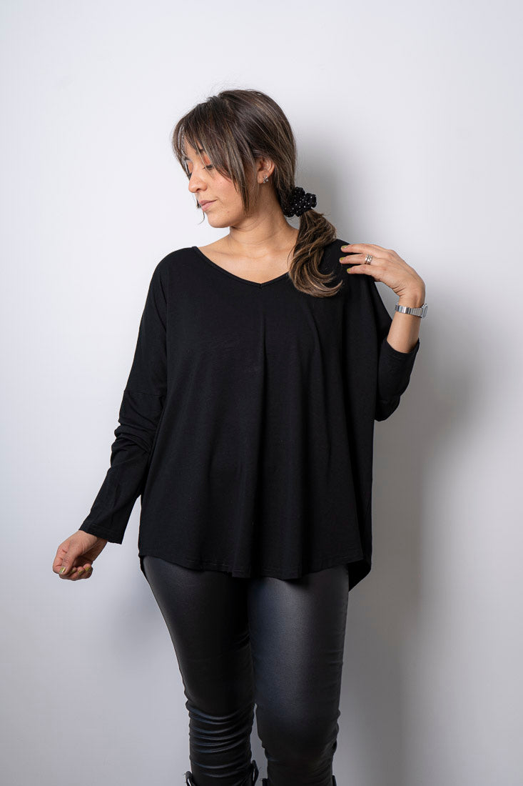 Polera Milan - algodon- Negro