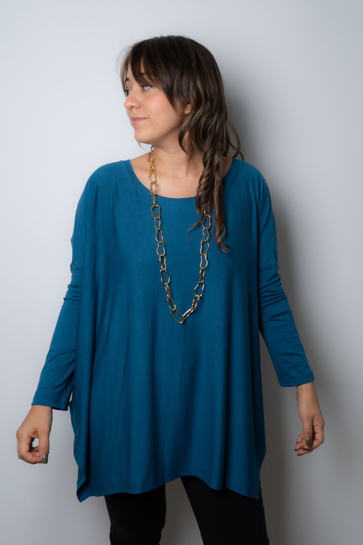 Polera Colomba -algodón - Azul petroleo