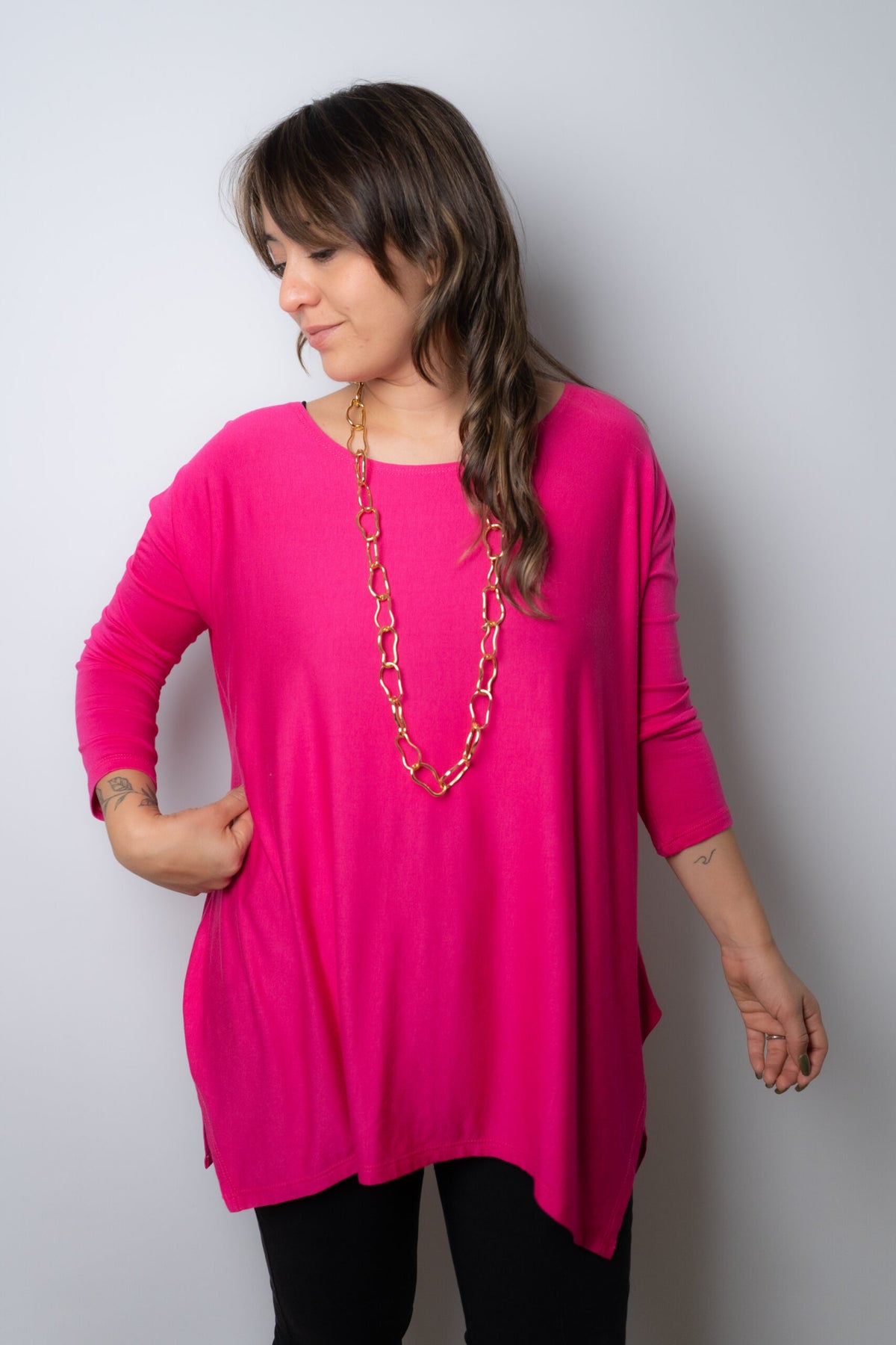 Polera Colomba -algodón - Fucsia