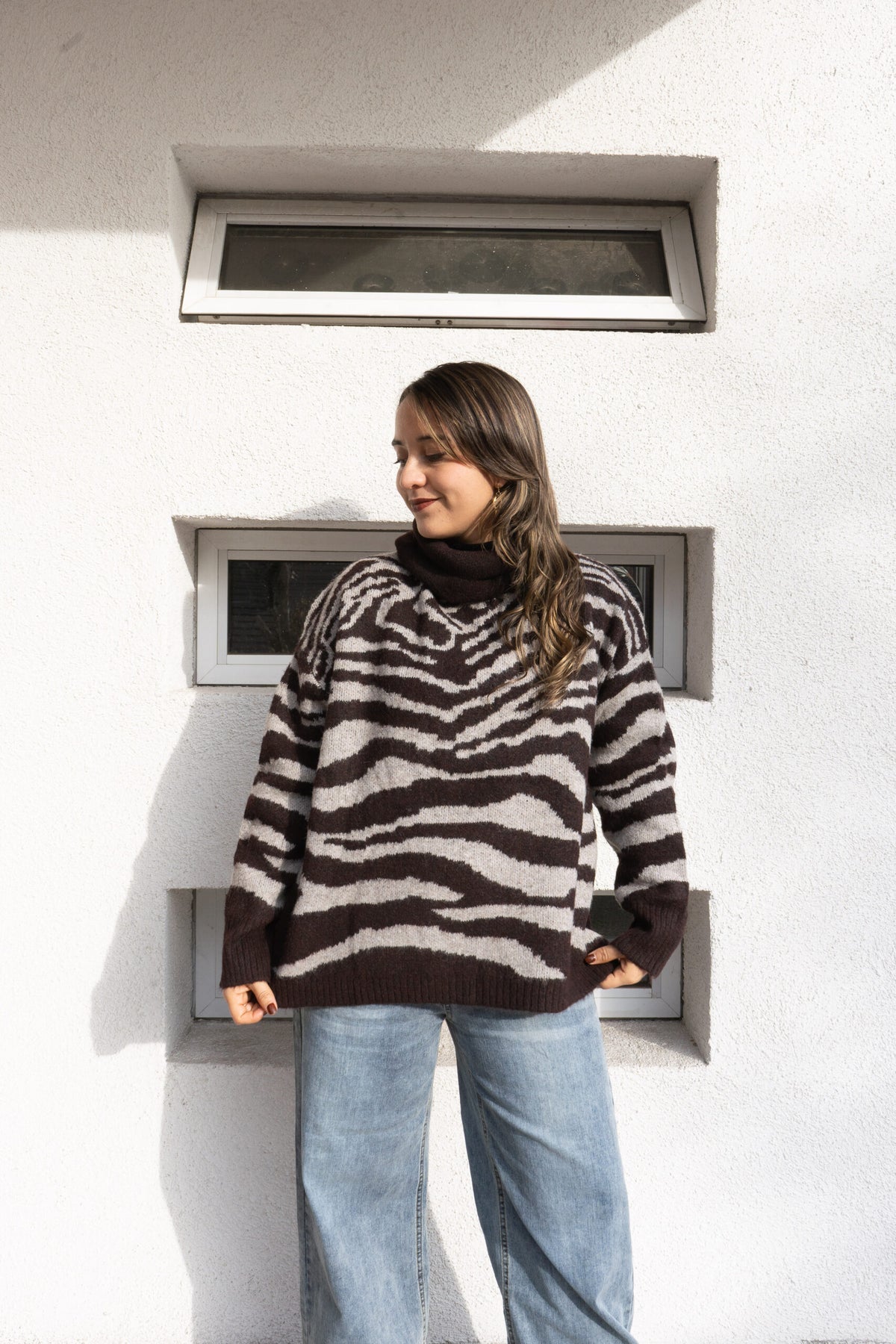 Sweater Animal Print Mila - Cafe moro