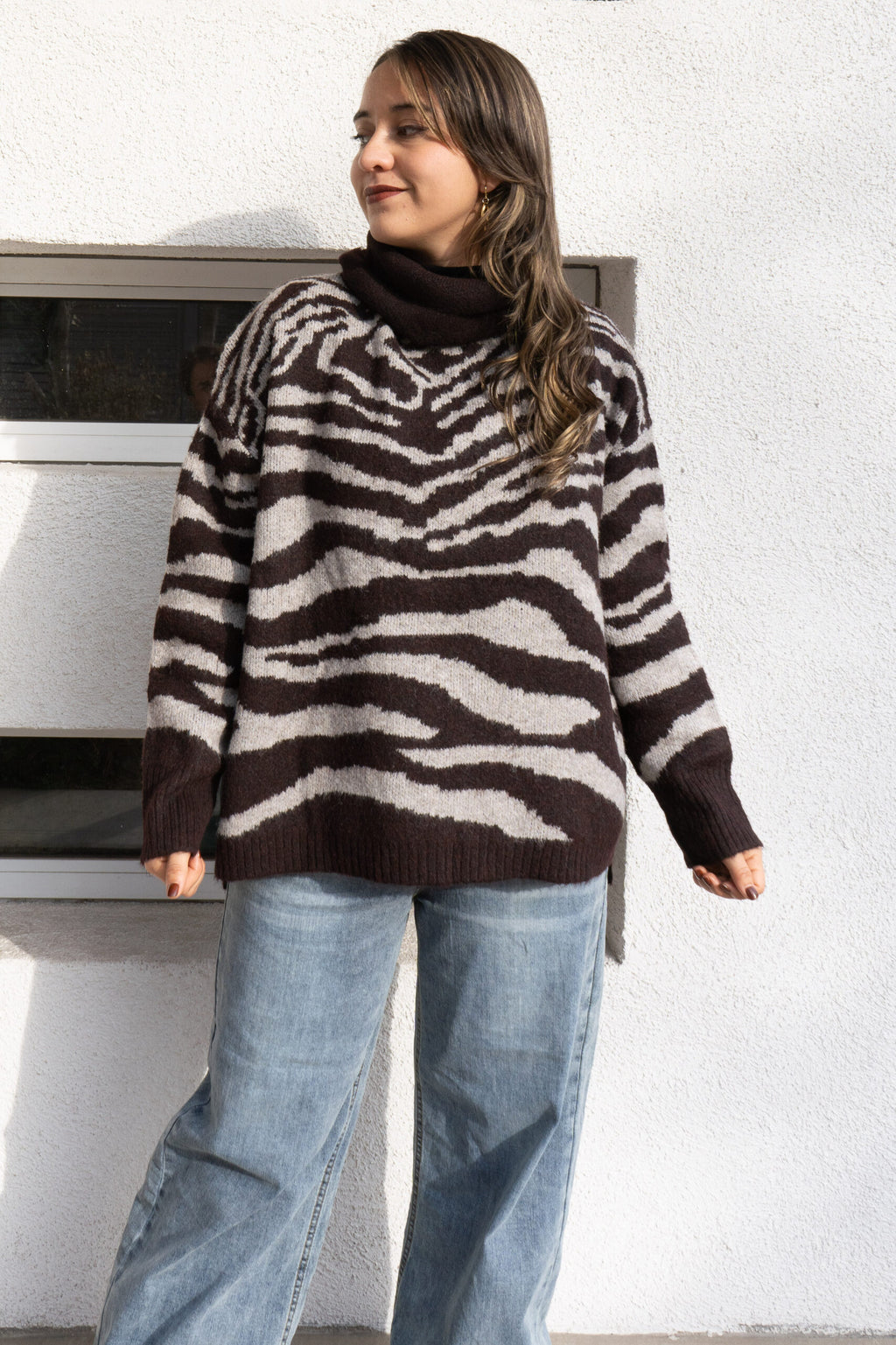 Sweater Animal Print Mila - Cafe moro