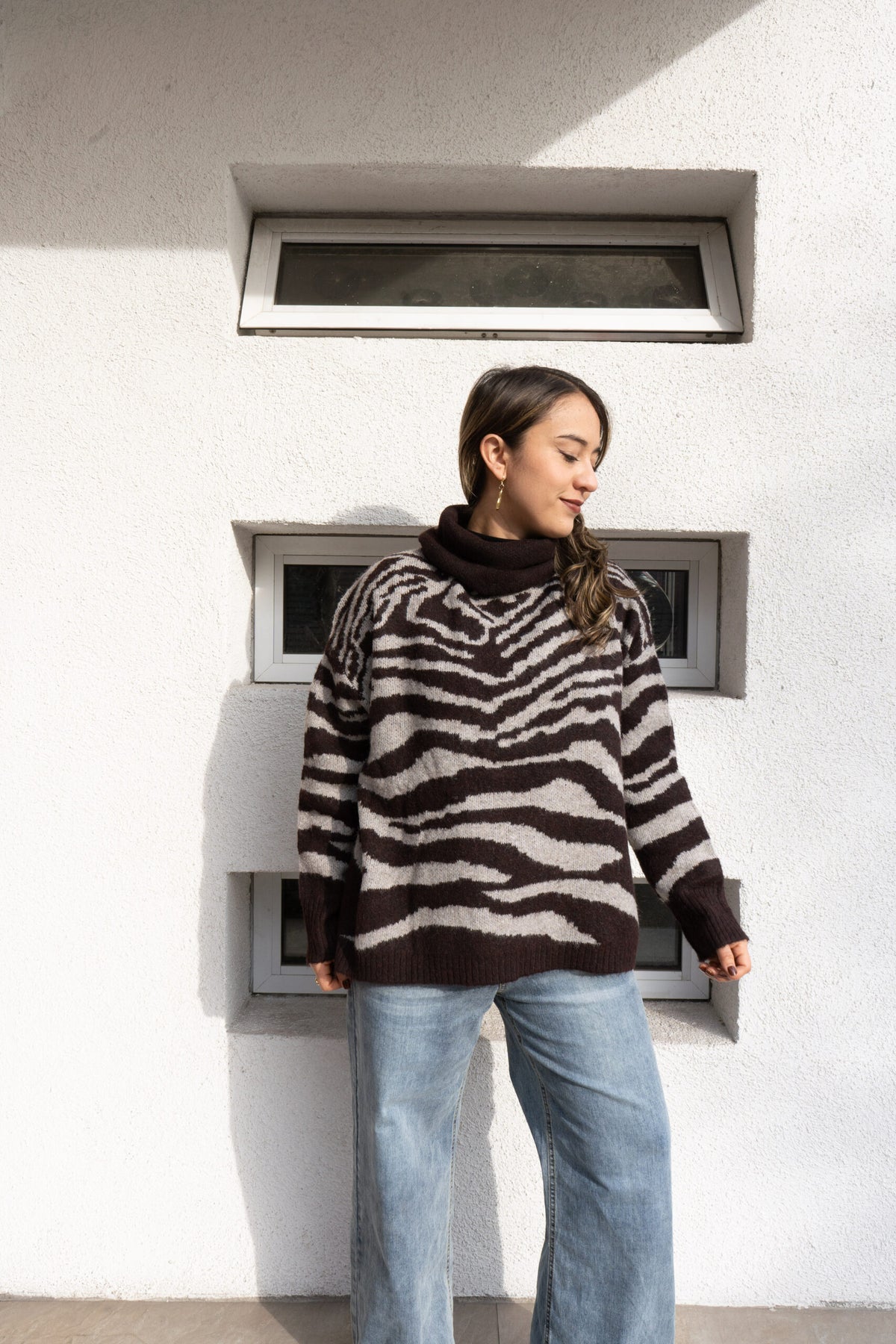 Sweater Animal Print Mila - Cafe moro