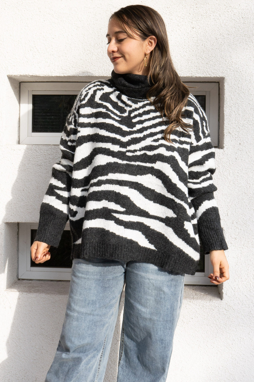 Sweater Animal Print Mila - Negro