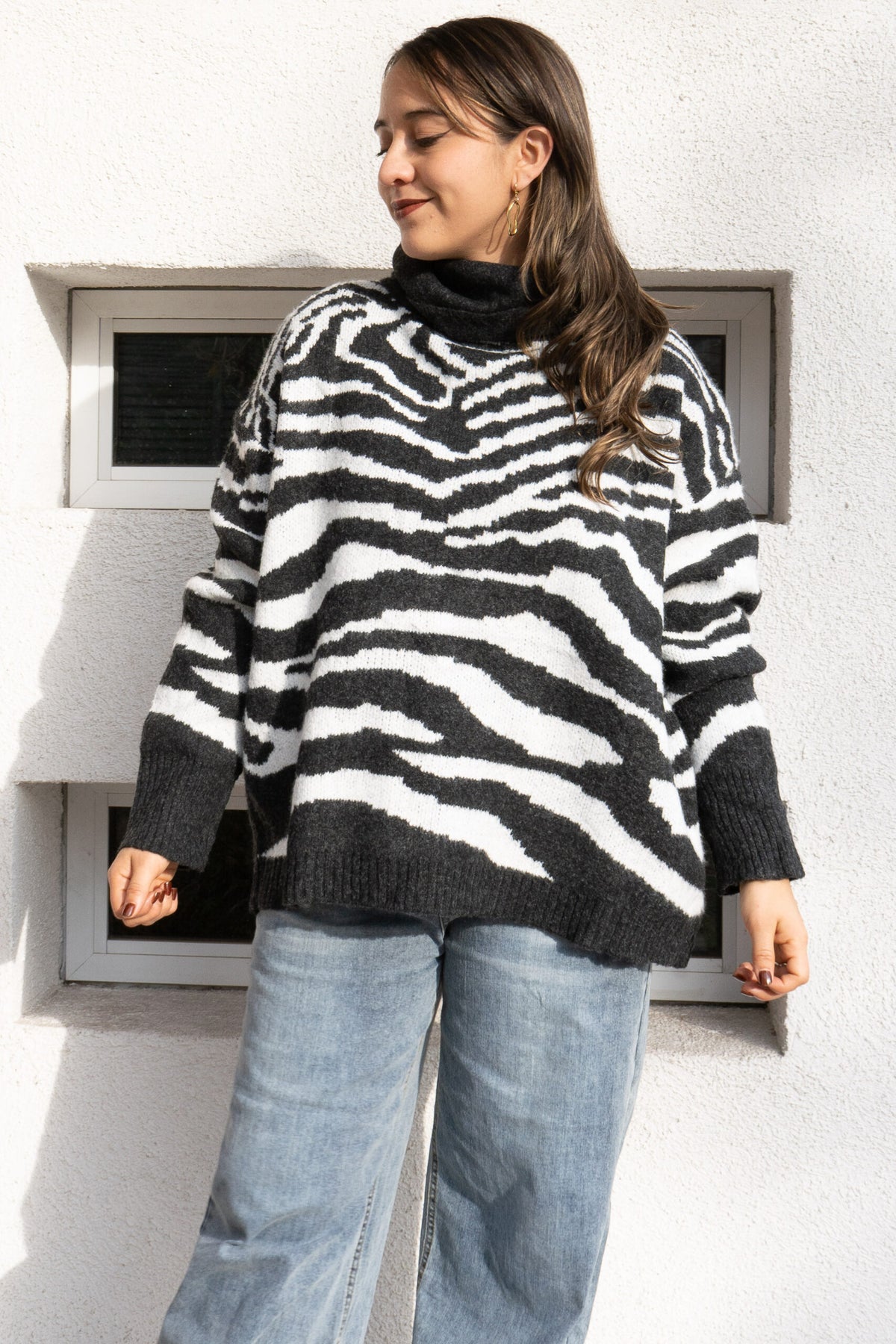 Sweater Animal Print Mila - Negro