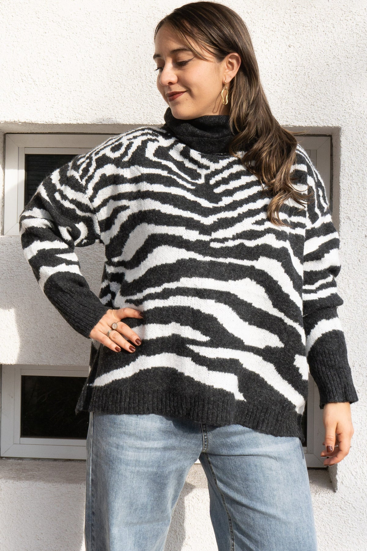 Sweater Animal Print Mila - Negro