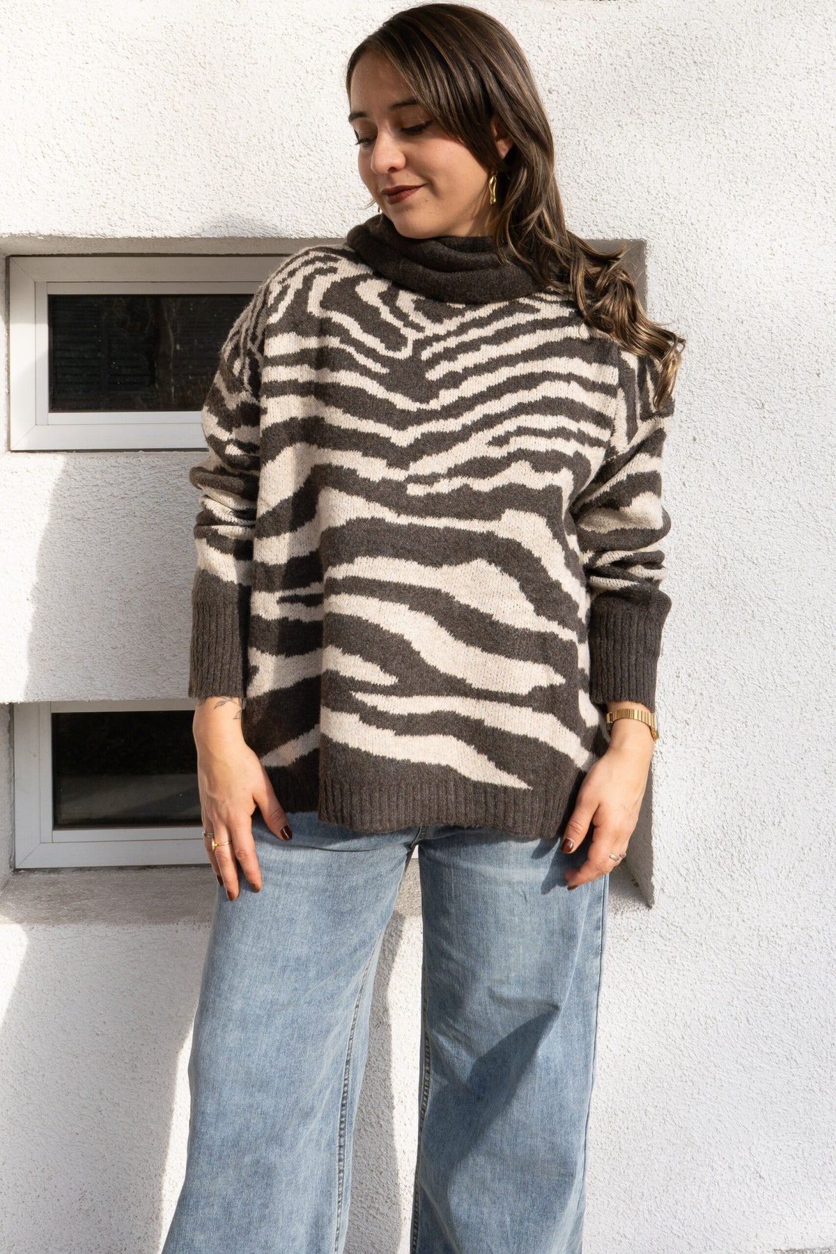 Sweater Animal Print Mila - Cafe