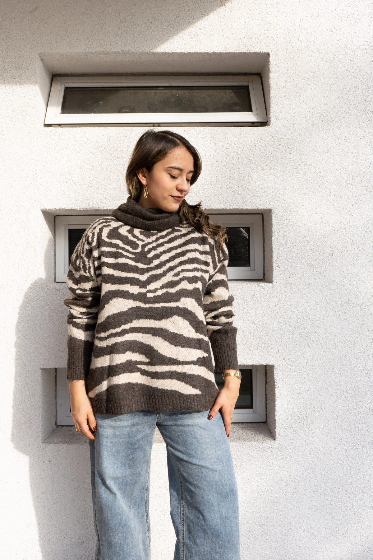 Sweater Animal Print Mila - Cafe