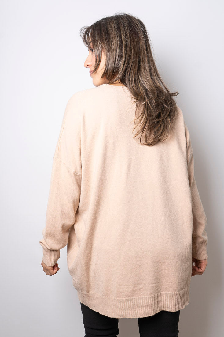 Sweater Estrella brillos - Beige