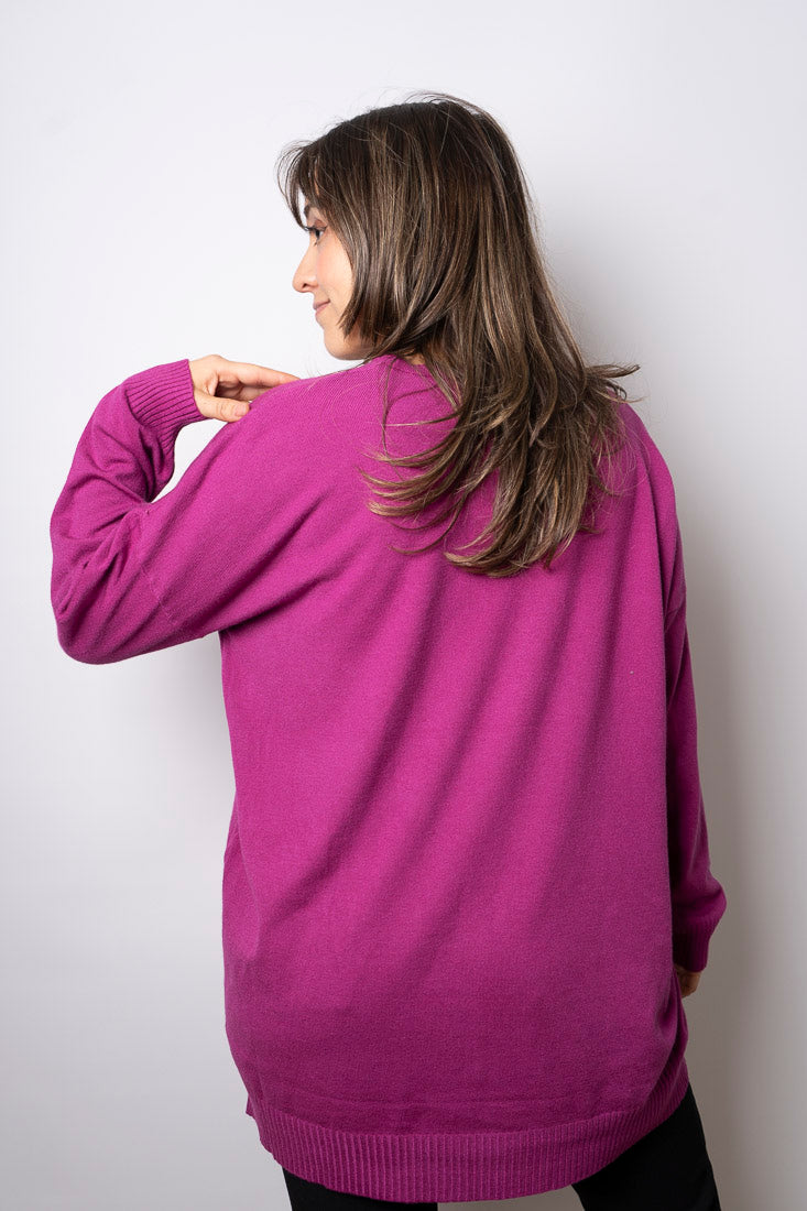 Sweater Estrella brillos - Magenta