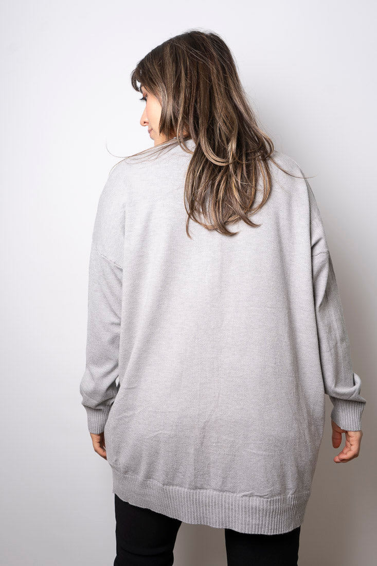 Sweater Estrella brillos - Gris