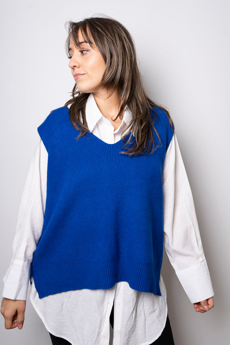 Sweater sin mangas Mika -  Azul