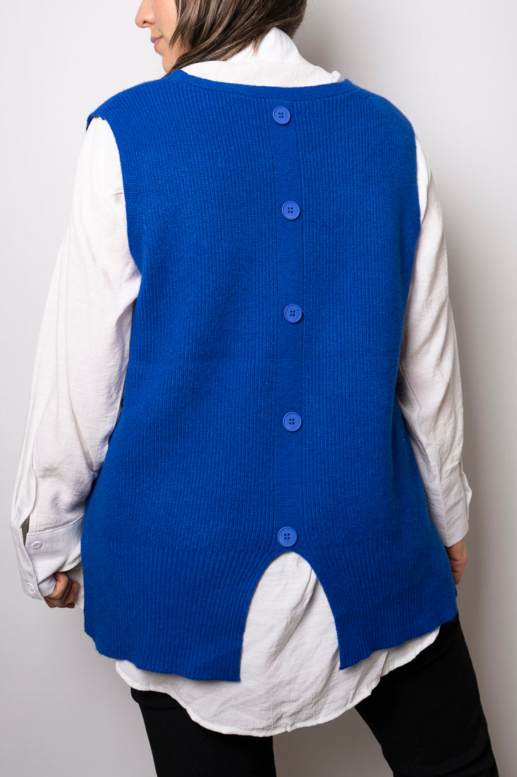 Sweater sin mangas Mika -  Azul