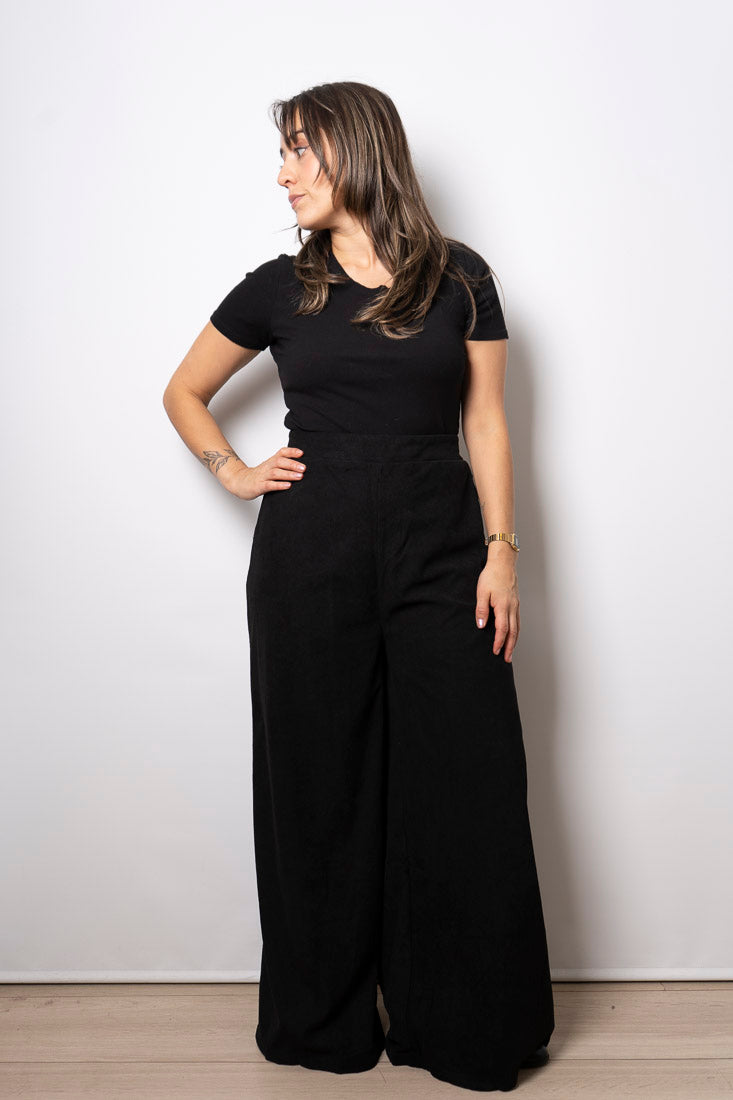 Pantalón Palazzo Cotelé - Negro