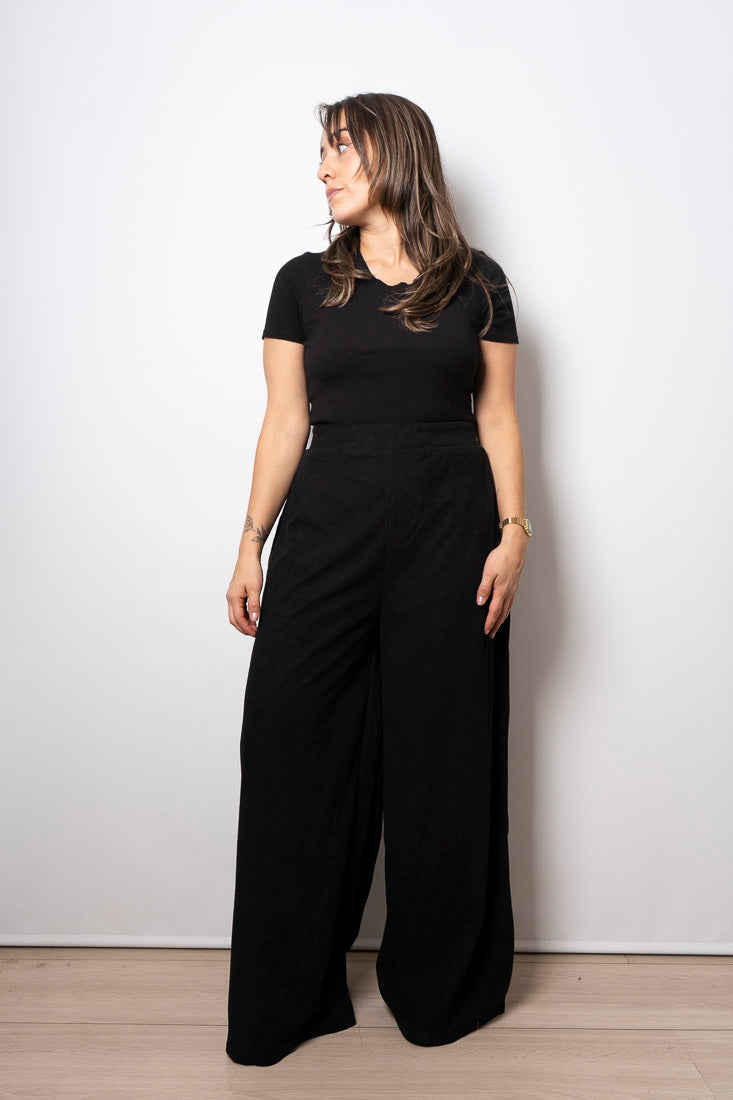 Pantalón Palazzo Cotelé - Negro