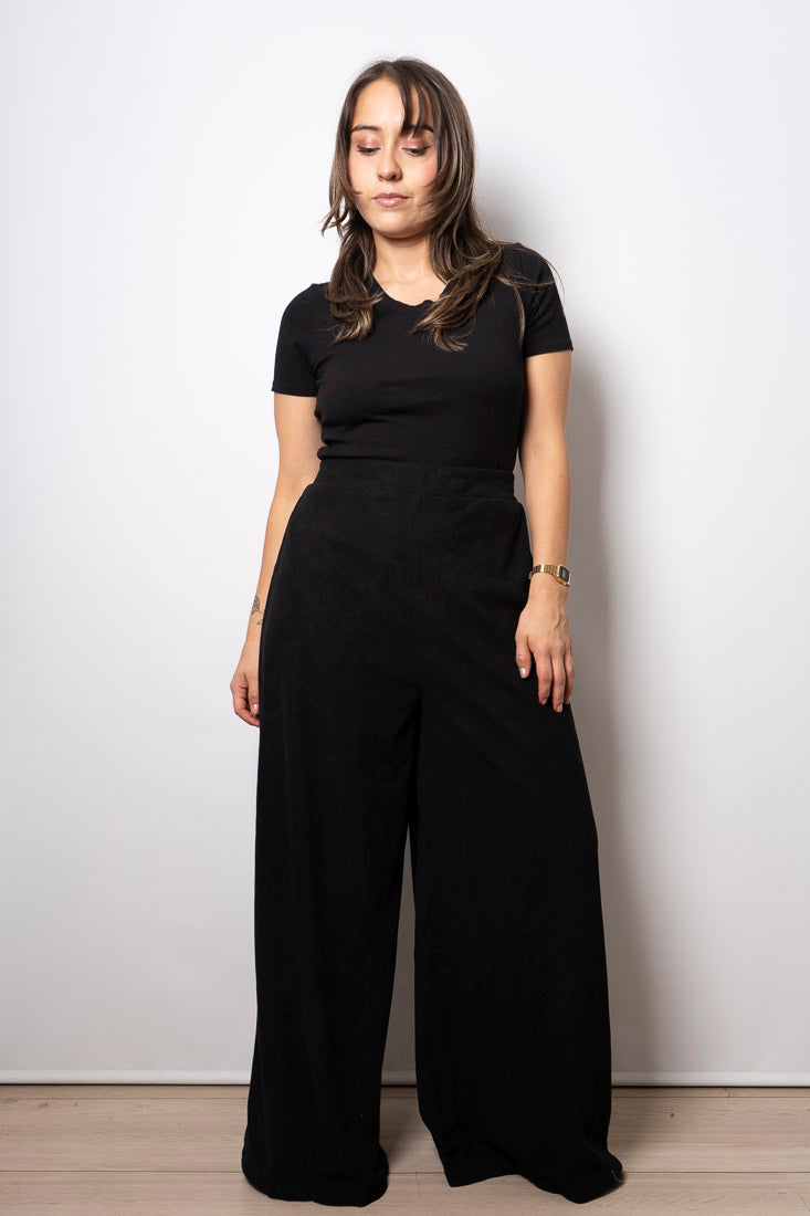 Pantalón Palazzo Cotelé - Negro