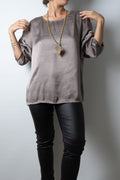 Blusa satín Alexandra - Gris