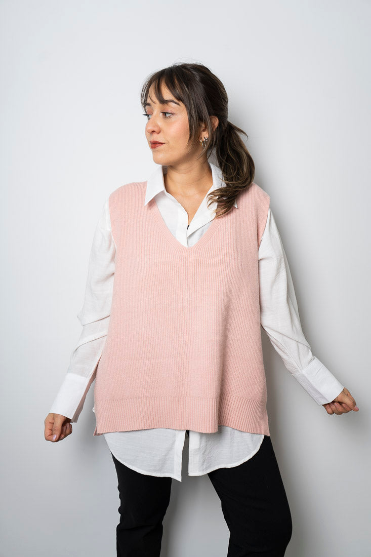 Sweater sin mangas Mika -  Rosado