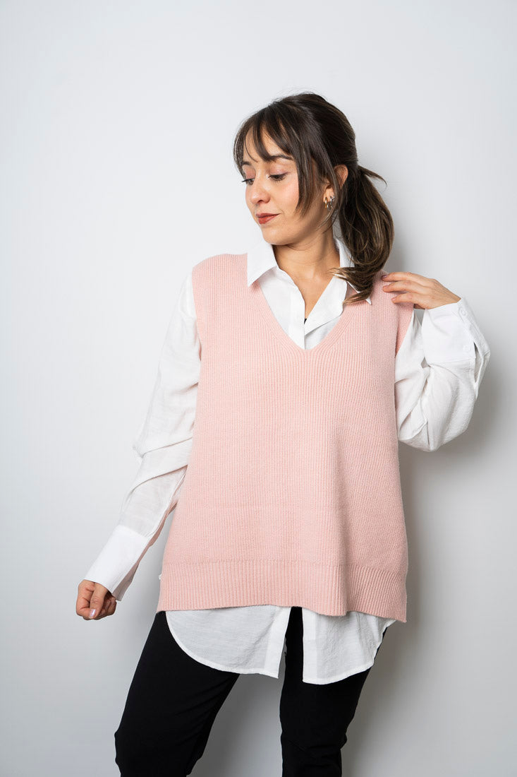 Sweater sin mangas Mika -  Rosado