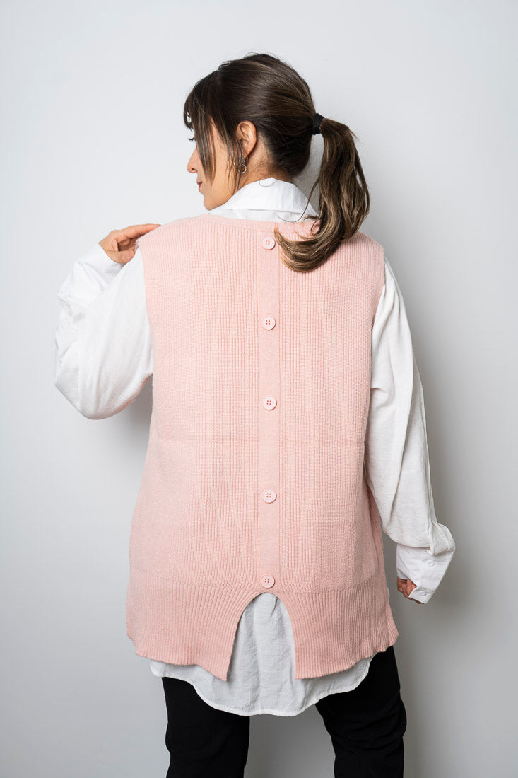 Sweater sin mangas Mika -  Rosado