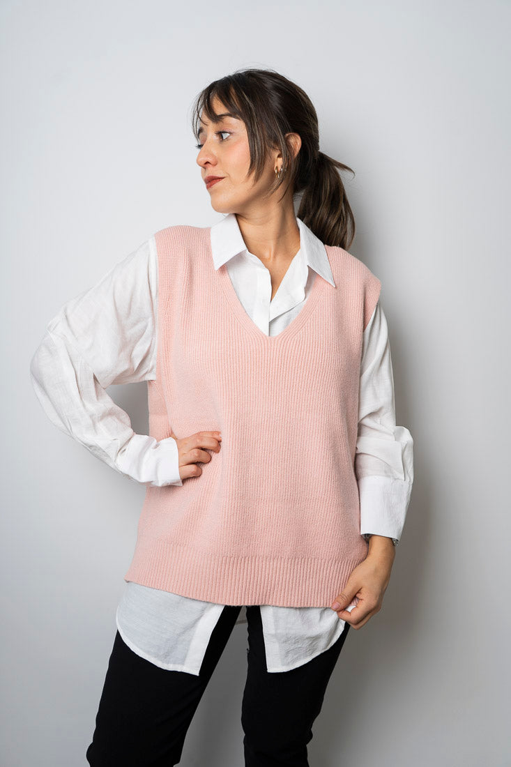 Sweater sin mangas Mika -  Rosado