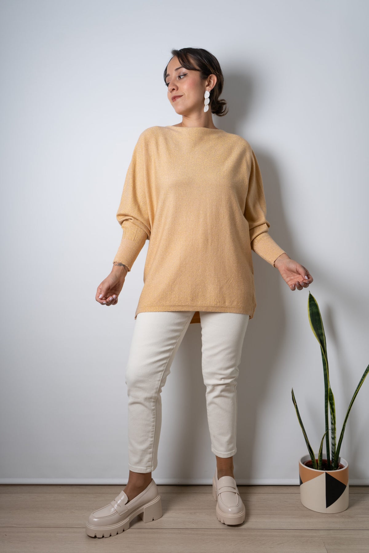 Sweater brillante Flora - Amarillo