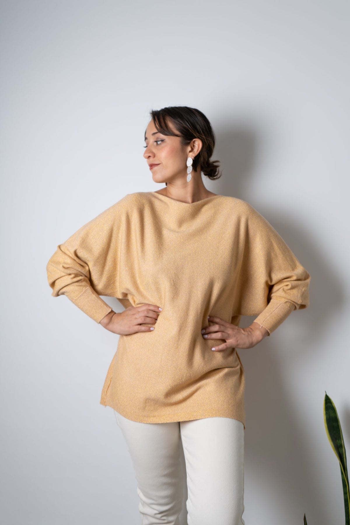 Sweater brillante Flora - Amarillo