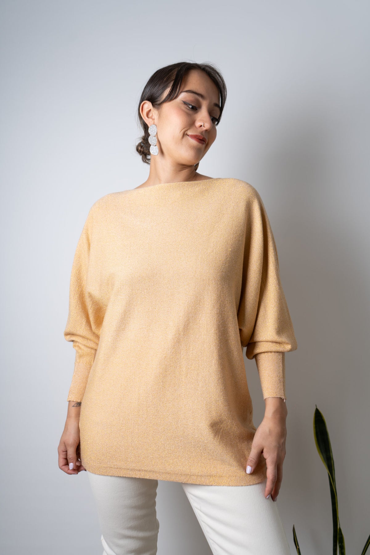 Sweater brillante Flora - Amarillo