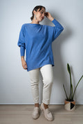 Sweater brillante Flora - Azul