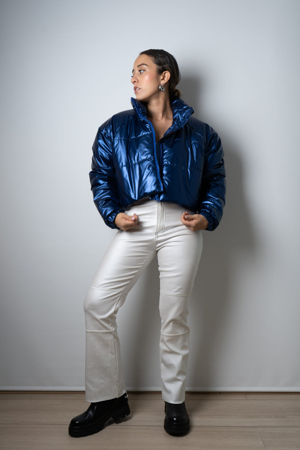 Chaqueta Puffa Metalizada - Azul
