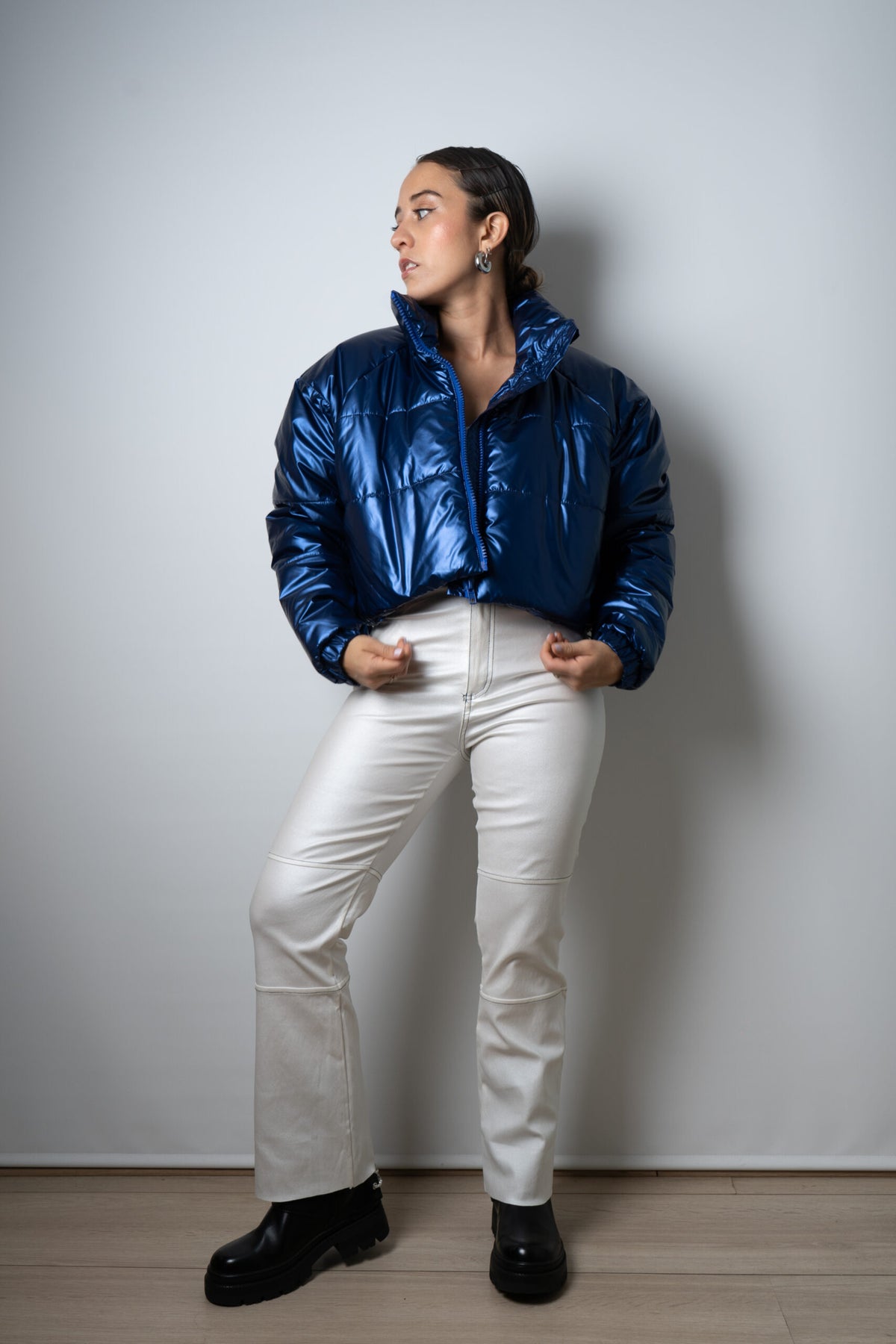 Chaqueta Puffa Metalizada - Azul