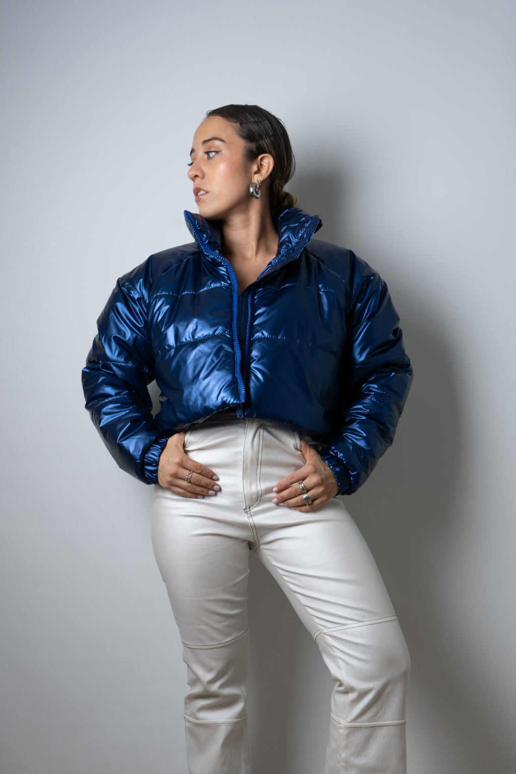 Chaqueta Puffa Metalizada - Azul