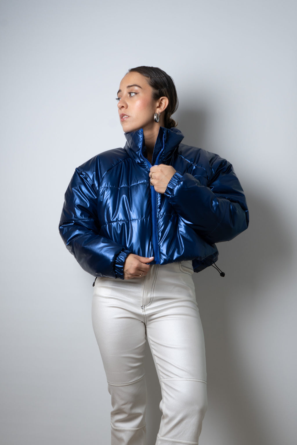 Chaqueta Puffa Metalizada - Azul