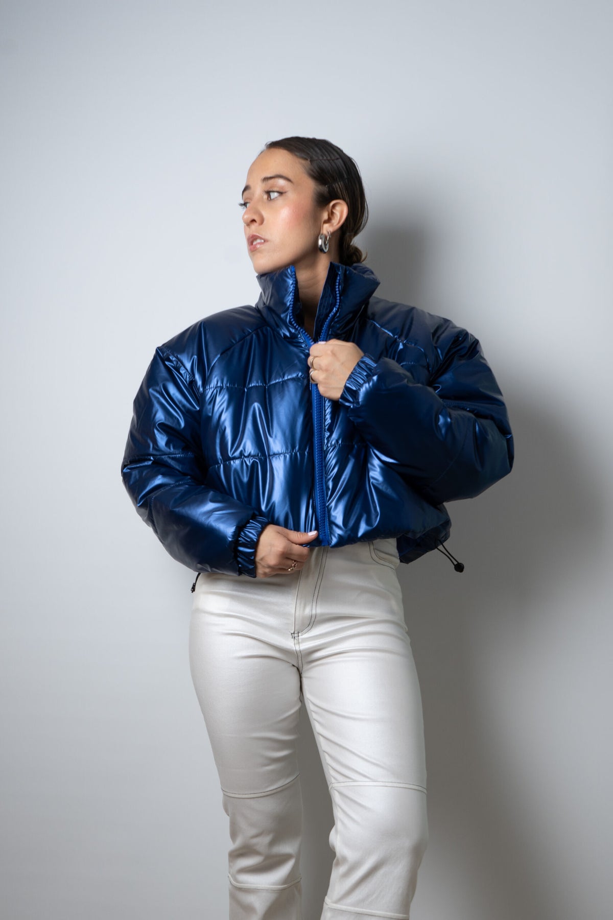 Chaqueta Puffa Metalizada - Azul